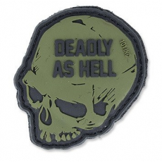 Nášivka na suchý zip 101 Inc. Deadly As Hell - OD Green / 55x60mm