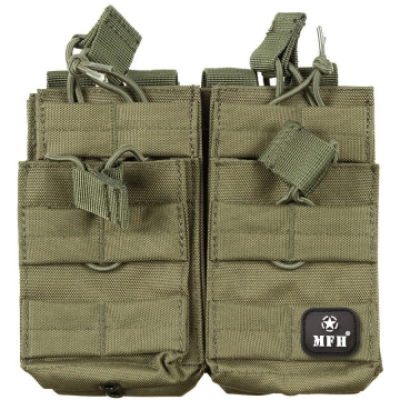 Dvě dvojité MOLLE sumky na zásobníky M4 MFH OD Green