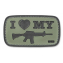 Nášivka na suchý zip 101 Inc. Love My M4 - OD Green/ 68x39mm