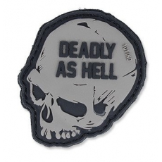 Nášivka na suchý zip 101 Inc. Deadly As Hell - Grey / 55x60mm