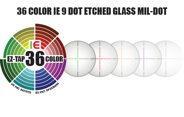 36 COLOR IE 9 DOT ETCHED GLASS MIL-DOT