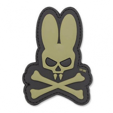 Nášivka na suchý zip 101 Inc. Skull Bunny OD Green / 90x65mm